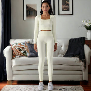White Long Sleeve Activewear Set