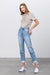 Full view of HIGH WAIST TAPERED JEANS