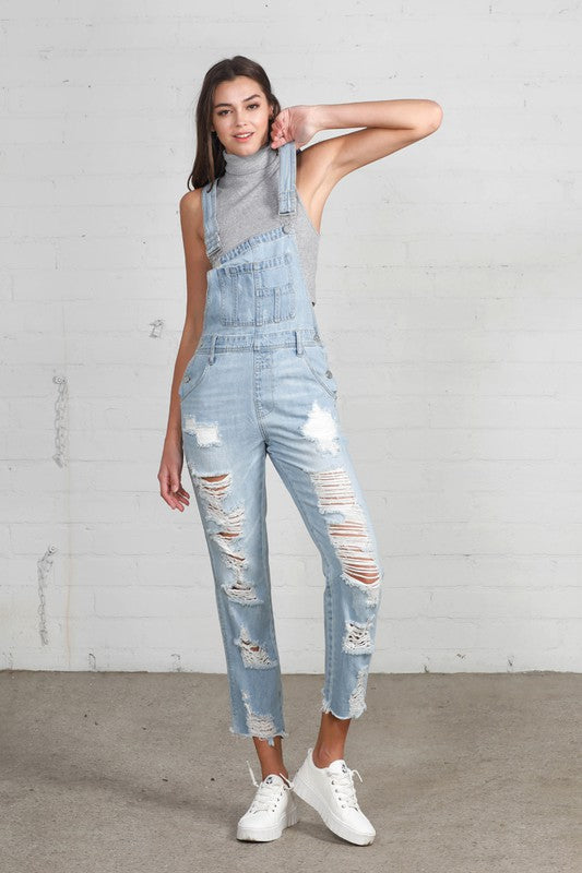 Shop HEAVY DISTRESSED STRAIGHT FIT OVERALL