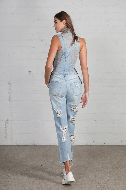 Trendy HEAVY DISTRESSED STRAIGHT FIT OVERALL