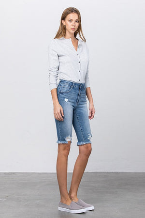 HEAVY AND LONG FRONT DESTROY BERMUDA SHORTS FOR HER