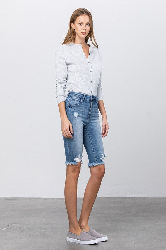 HEAVY AND LONG FRONT DESTROY BERMUDA SHORTS FOR HER