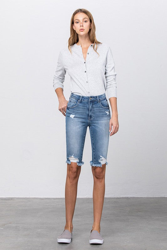 HEAVY AND LONG FRONT DESTROY BERMUDA SHORTS