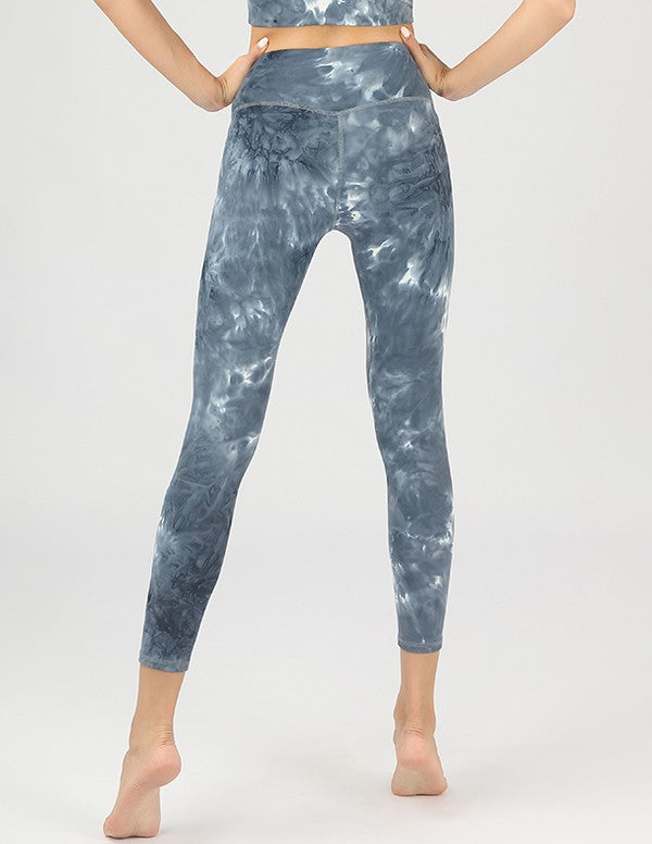Front view of Tie-Dye Seamless High Waisted Leggings