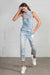 Model showing pocket HEAVY DISTRESSED STRAIGHT FIT OVERALL
