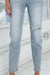 HIGH RISE GIRLFRINED JEANS LIGHT WASH