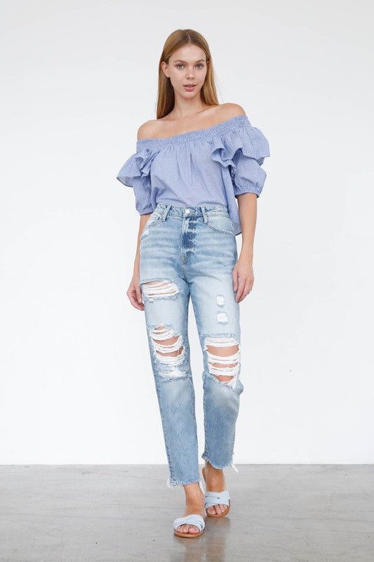 HIGH RISE MOM JEANS for teens