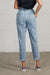 View of pocket on HIGH WAIST ELASTIC-BANDED SLOUCH JEANS