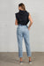 Back of HIGH WAIST ELASTIC-BANDED SLOUCH JEANS