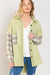 Long Sleeve With Plaid Detail Sleeve Shacket