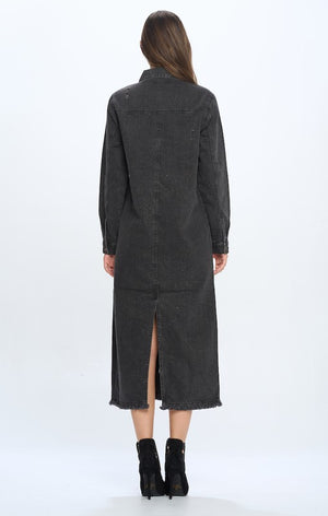 DENIM LONG JACKETS DISTRESSED WASHED