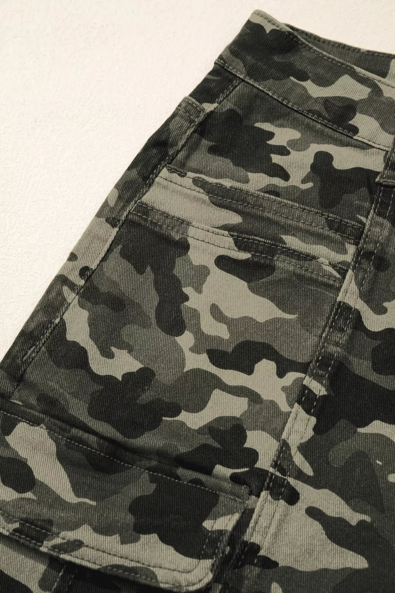 Camouflage pants on a white background