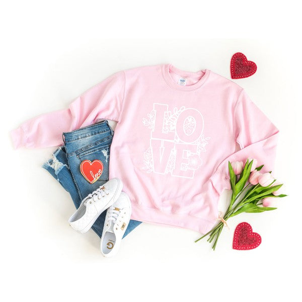 Love Floral Graphic Sweatshirt