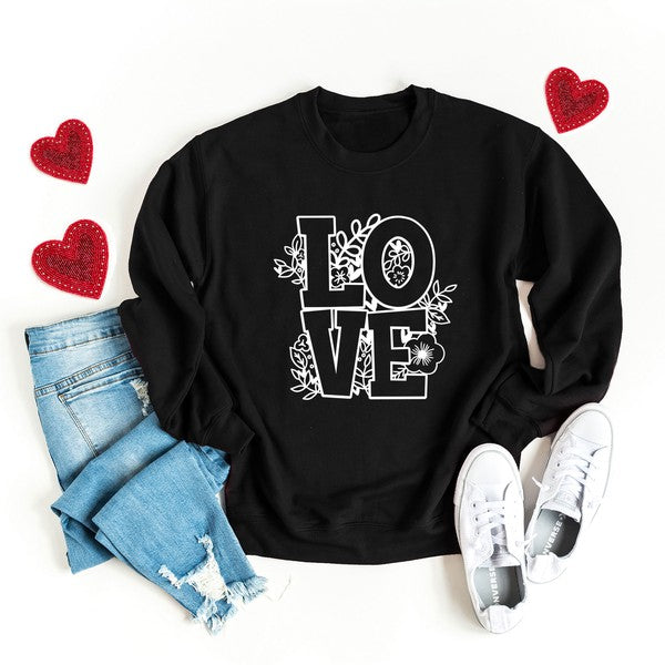 Love Floral Graphic Sweatshirt