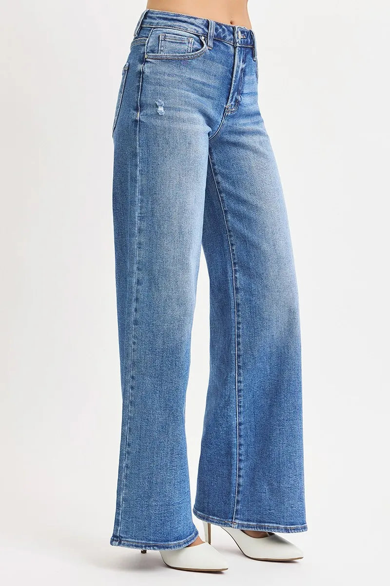 Blue jeans on a white background
