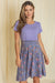 Purple Floral Band Flare Dress