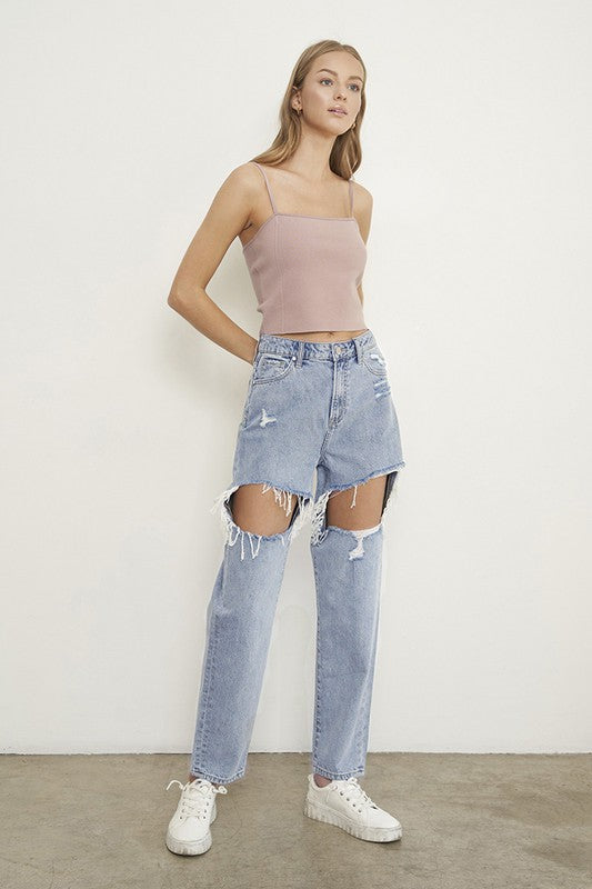Sexy HIGH RISE STRAIGHT JEANS