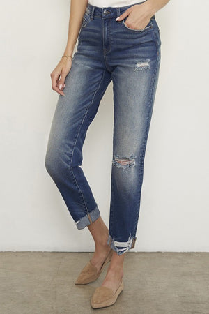 Close up view of pocket on RELAXED BOYFRIEND JEANS
