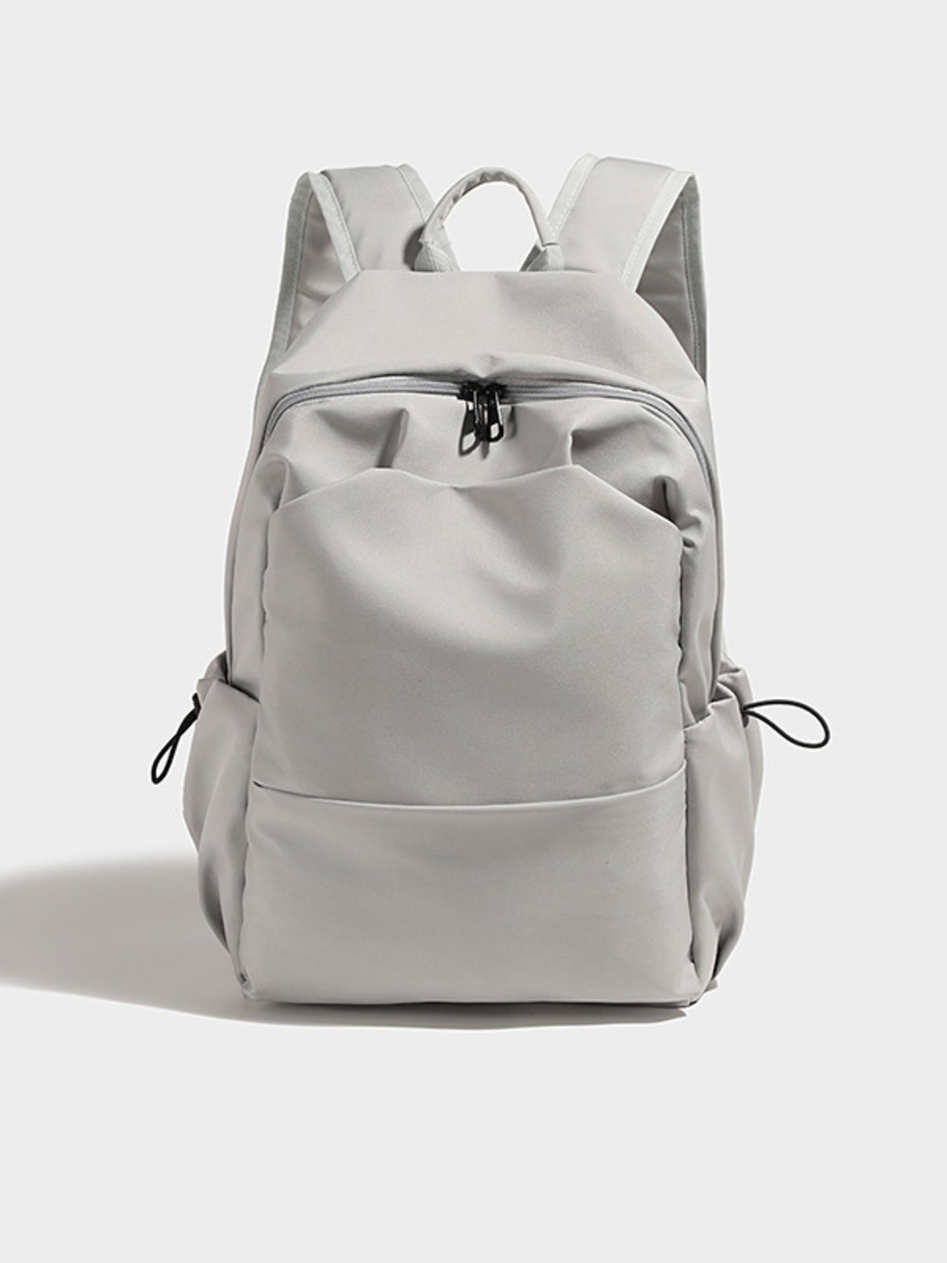 Gray backpack on a white background