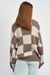 view of CHECKERED SWEATER WITH BUBBLE SLEEVES brown