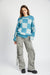 full view of CHECKERED SWEATER WITH BUBBLE SLEEVES