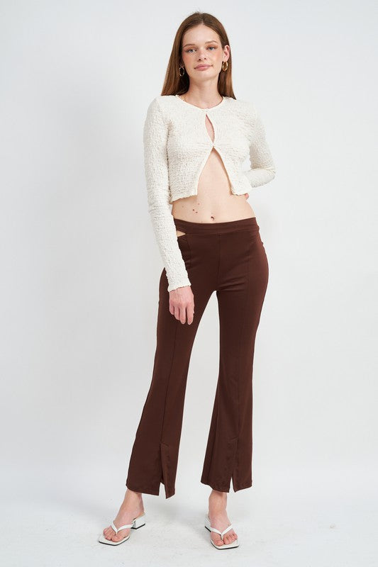 HIGH WAISTED SPLIT HEM PANTS