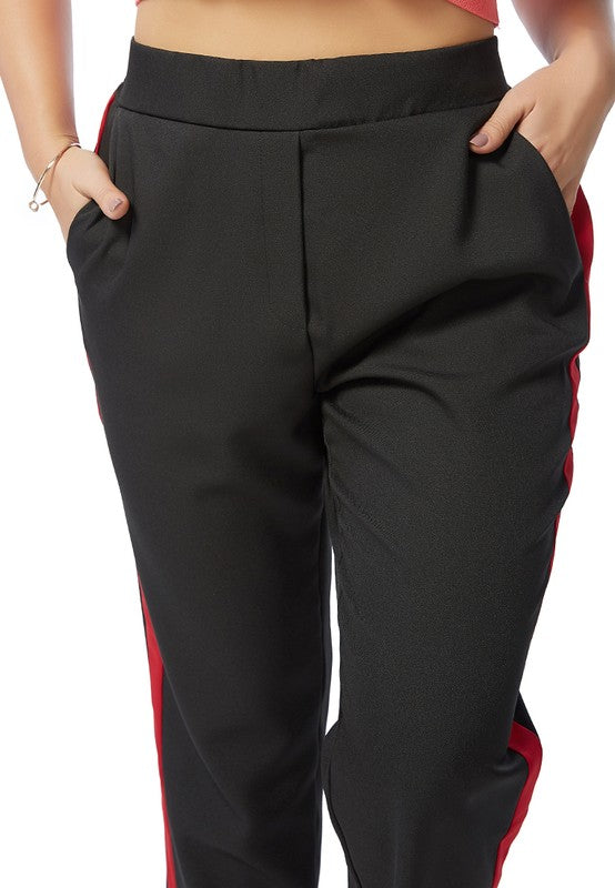 Side Taped Straight Trousers