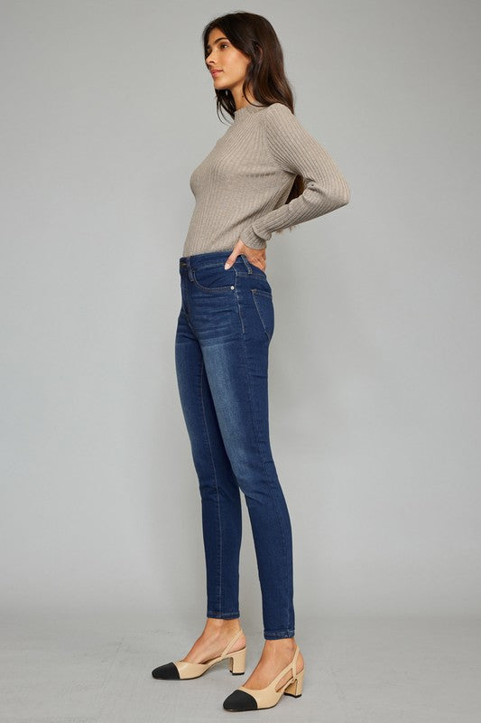 View of the left side of High Rise Super Skinny Jeans