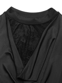 Black garment with lace lining on a white background