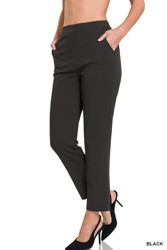 Stretch Pull On Scuba Crepe Dress Pants