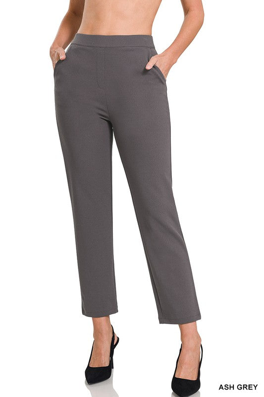 Stretch Pull On Scuba Crepe Dress Pants