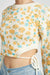 PRINTED SWEATER TOP WITH SIDE DRAWSTRINGS