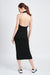 Back of HALTER NECK BODYCON MIDI DRESS-black