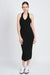 View of HALTER NECK BODYCON MIDI DRESS-black