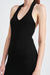 Side View of HALTER NECK BODYCON MIDI DRESS-black