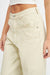 Left side of CONTRASTED STITCH DETAIL WIDE PANTS