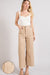 women's soft washed Wide Leg Pants-taupe