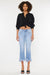Picture of the front of High Rise Crop Bootcut Denim Pants
