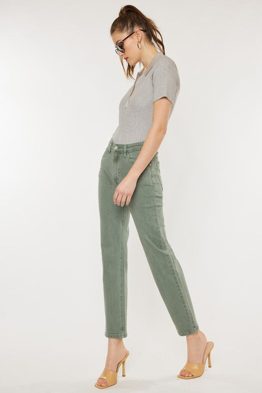 Ultra High Rise 90&#39;s Olive Straight leg Jeans