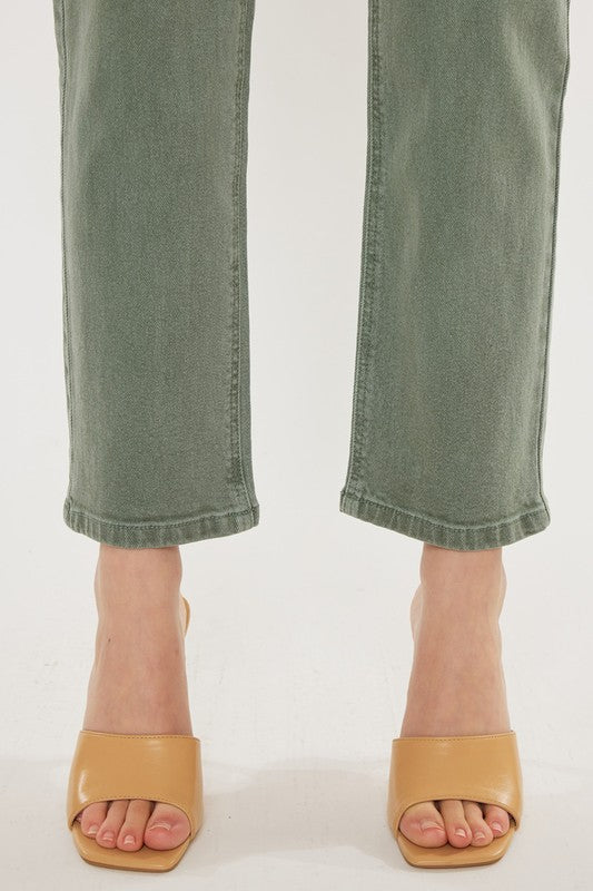 Ultra High Rise 90&#39;s Olive Straight leg Jeans