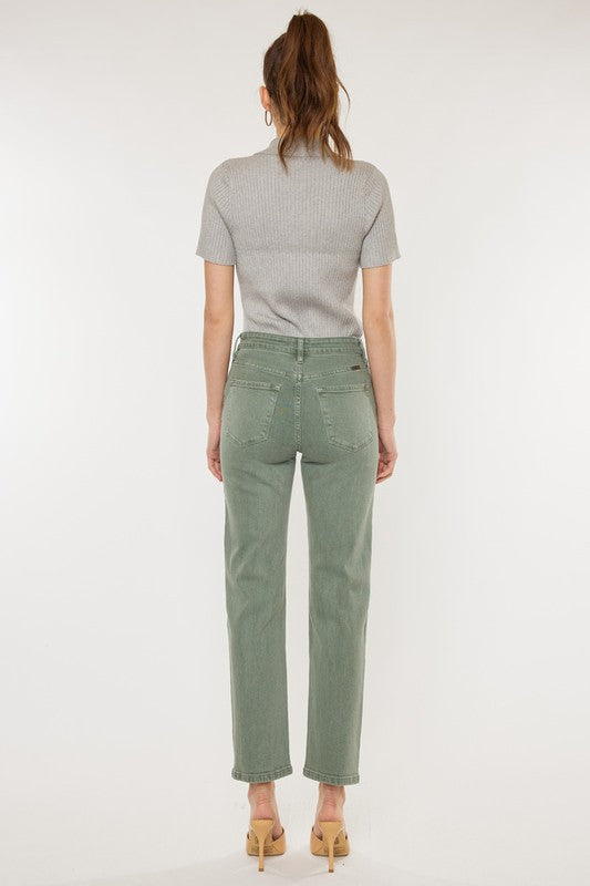 Ultra High Rise 90&#39;s Olive Straight leg Jeans