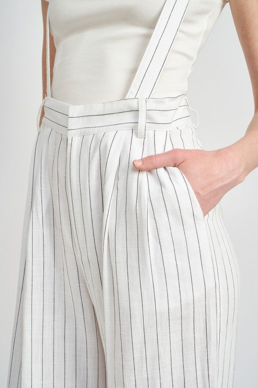 HIGH WAIST TROUSERS WITH DETACHABLE SUSPENDERS