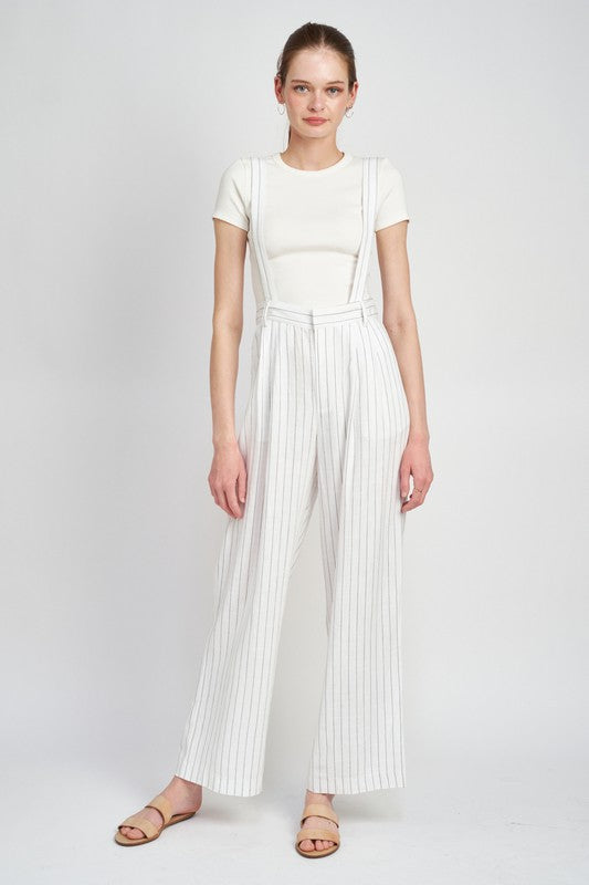 HIGH WAIST TROUSERS WITH DETACHABLE SUSPENDERS