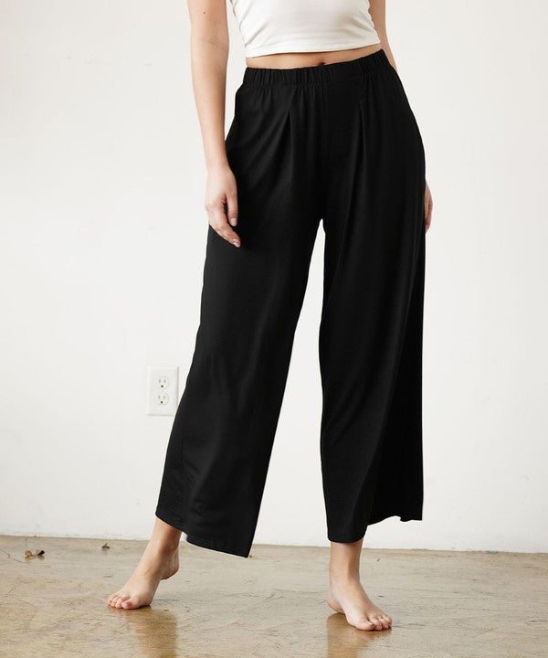 BAMBOO WIDE PANTS ANKLE LENGTH for stylish women