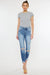 High Rise Fray Hem Ankle Skinny Jeans