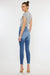 High Rise Fray Hem Ankle Skinny Jeans