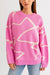Abstract sweater for women in pink