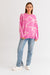 Abstract Pattern Oversized Sweater Top-pink