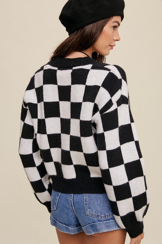  Sweater Weaved Crop Cardigan