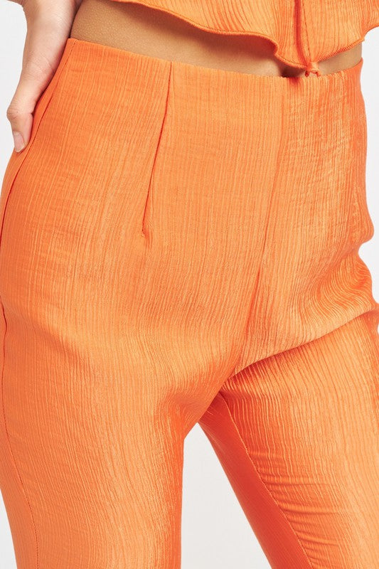 Zoom in view of FLARE HIGH RISE PANTS